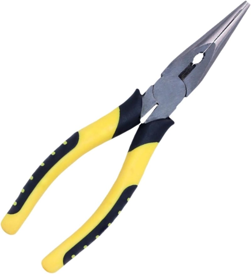 Warmtree 8-Inch Needle Nose Pliers: Paper Clamp Precision, Premium Heavy-Duty CRV Steel, Large Soft Grip with Wire Cutter,Chrome Vanadium Steel Long Nose Cutting Pliers - Image 1
